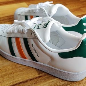 Men's Adidas Superstar Shell Toe 789006, Size 13US, White, Green, Orange